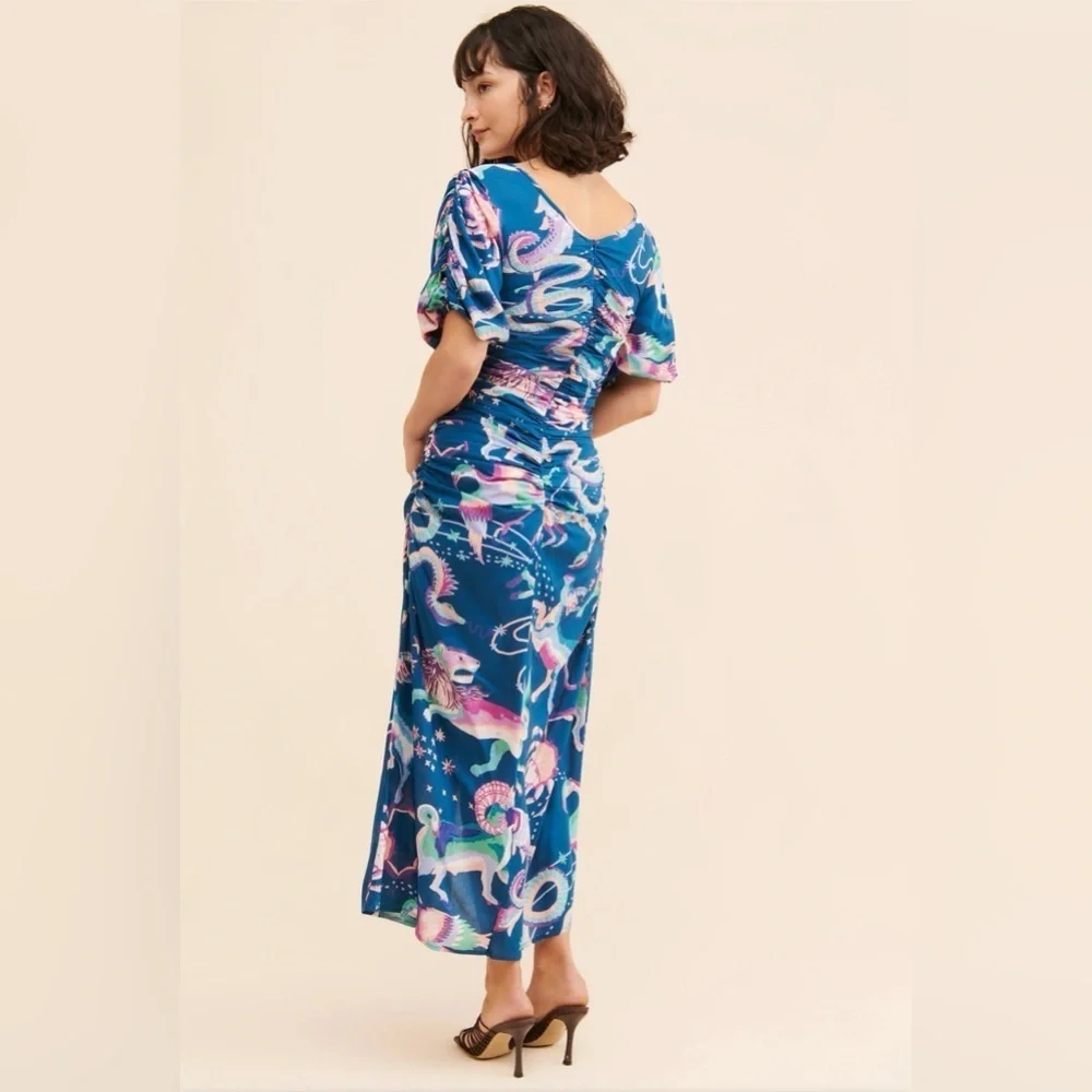 BANJANAN Skylar Ruched Dress / Size Small / - Picture 2 of 11